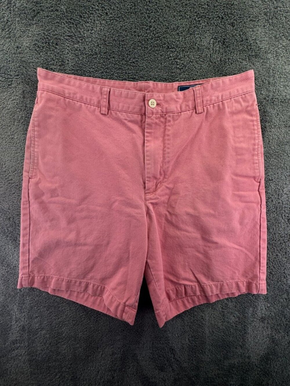 Vineyard Vines Club Salmon Pink Shorts Size 34 Chino Zip Fly Preppy Whale Logo